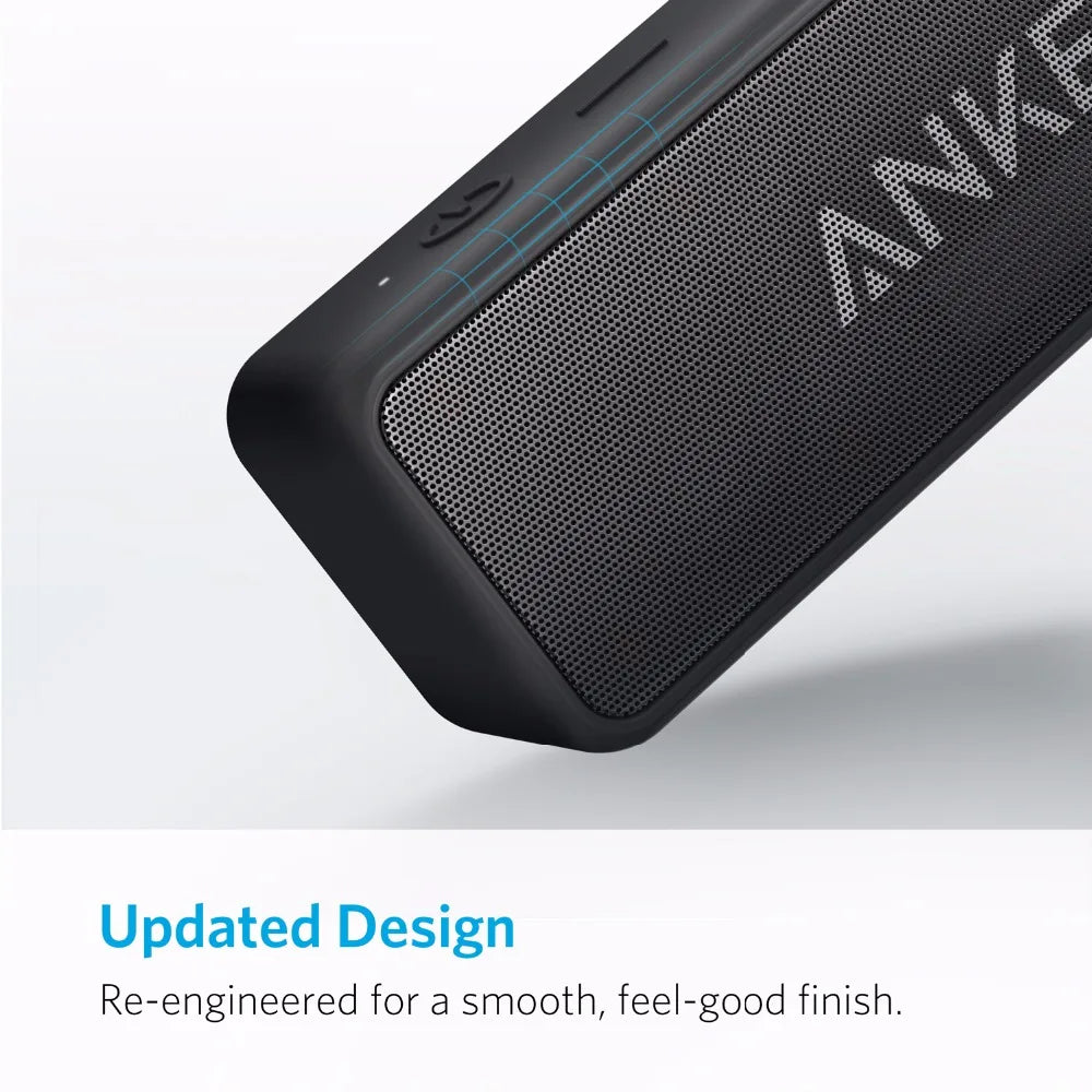 Anker Soundcore 2 Portable Wireless Bluetooth Speaker – Better Bass, 24-Hour Playtime, 66ft Bluetooth Range, IPX7 Water Resistance