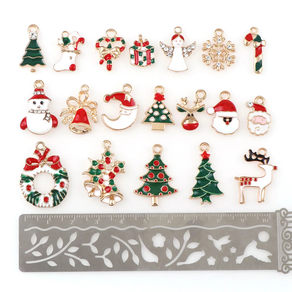 10PC A+ NewYear Fashion Metal Alloy Christmas Charm Decor Set Xmas Pendant Drop Ornaments Hanging Christmas Decoration