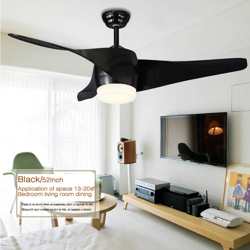 Vintage Ceiling Fan With Lights and Remote Control Retro Room Ceiling Fan Modern Black Ceiling Fan 52 inch