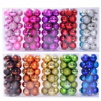 PGY 24PCS Christmas Balls Christmas Tree Decorations Xmas Ornaments 3cm/4cm/6cm/8cm Polystyrene Ball USA New Year Gifts Home A 