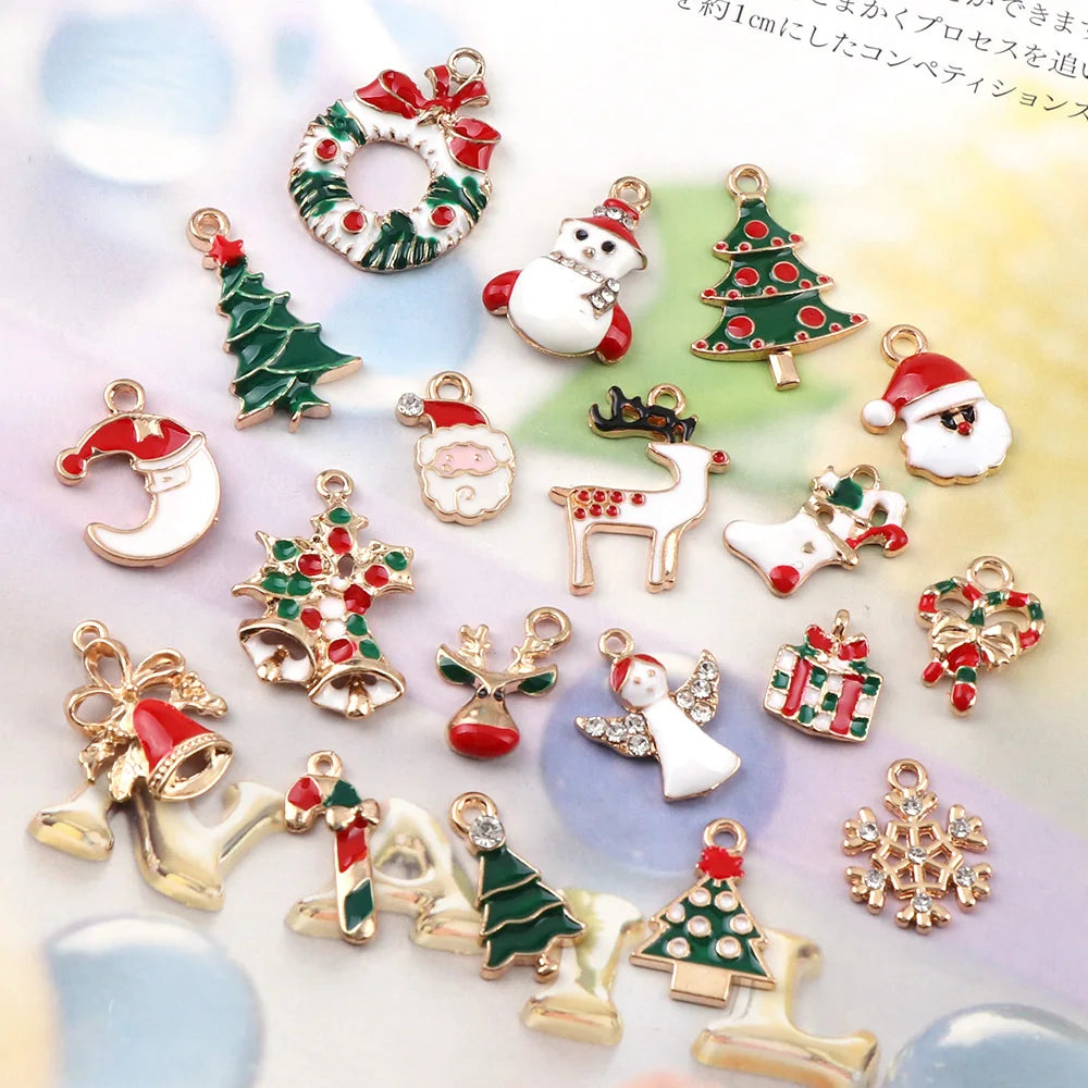 10PC A+ NewYear Fashion Metal Alloy Christmas Charm Decor Set Xmas Pendant Drop Ornaments Hanging Christmas Decoration