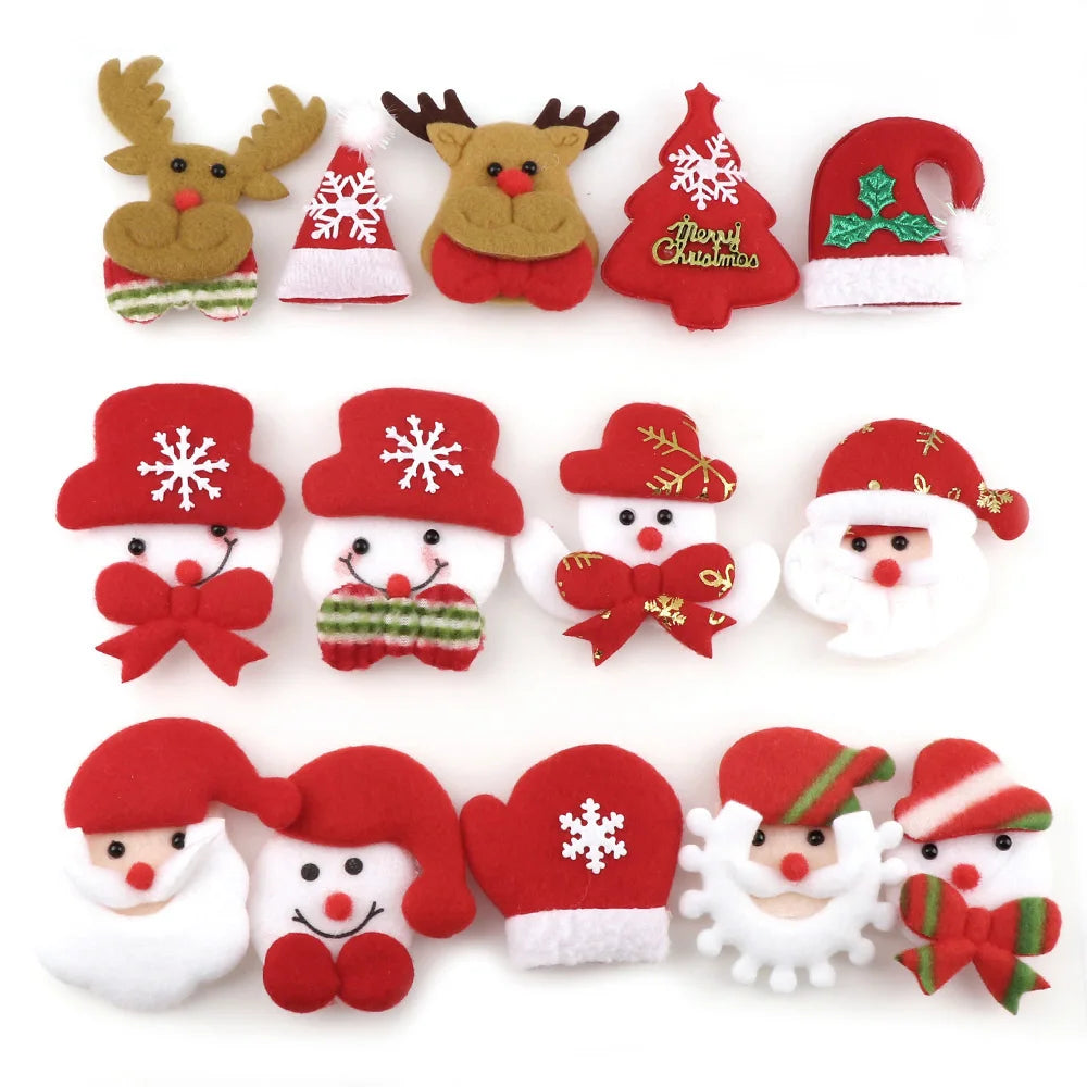 10PCS Merry Christmas Ornament plush snowman accessory Craft  New Year DIY Santa Claus Pendants Home Furnishing Tree Decoration 