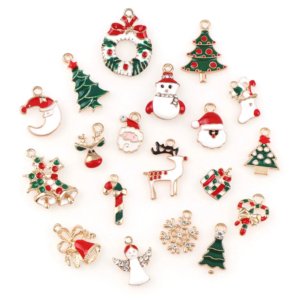 10PC A+ NewYear Fashion Metal Alloy Christmas Charm Decor Set Xmas Pendant Drop Ornaments Hanging Christmas Decoration