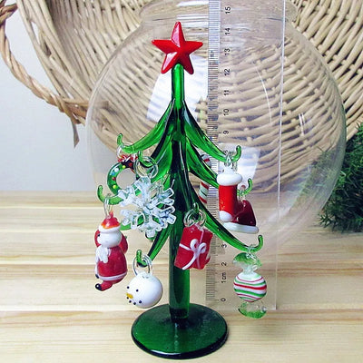 Custom Handmade Murano Glass Crafts Christmas Tree Figurines Ornaments Simulation Christmas Home Decoration Pendant Gifts 15cm 