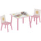 Qaba 3-Piece Kids Table and Chair Set with Star Pattern for Boys and Girls Aged 3-8, Bedroom, Nursery, Playroom, Pink