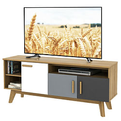 65 Inch TV Stand with 3 Storage Cabinets and 3 Open Shelves for Living Room - Free Shipping