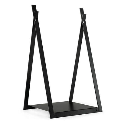 Triangle Firewood Rack with Raised Base for Fireplace Fire Pit-Black - Free Shipping 