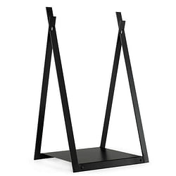 Triangle Firewood Rack with Raised Base for Fireplace Fire Pit-Black - Free Shipping