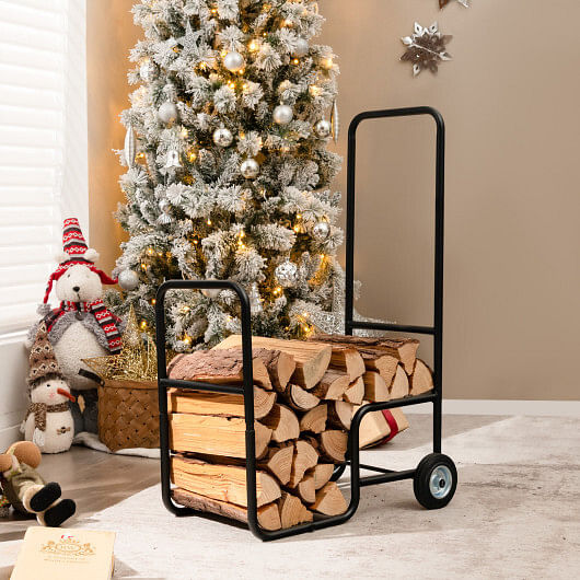 Firewood Log Cart Carrier with Anti-Slip and Wear-Resistant Wheels - Free Shipping 