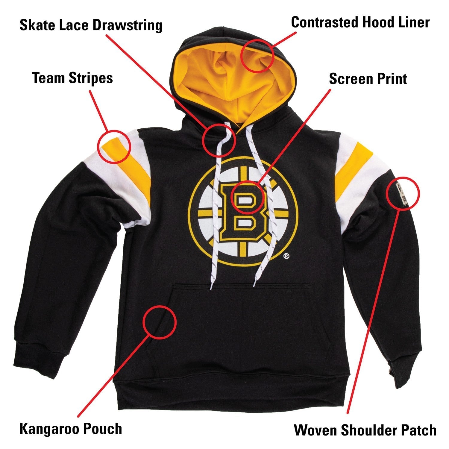 Boston Bruins Varsity Retro Style Hoodie 