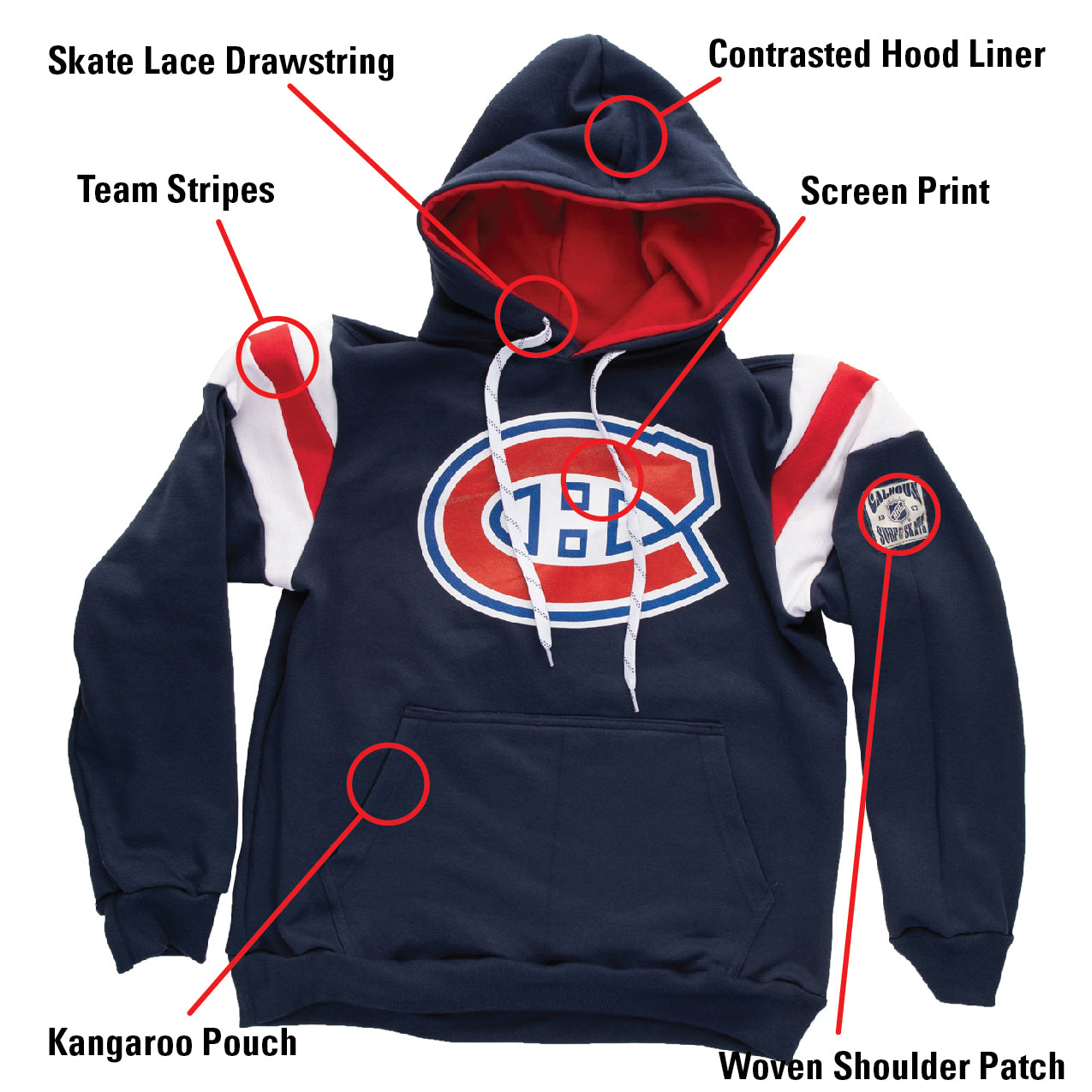 Montreal Canadiens Varsity Retro Style Hoodie 