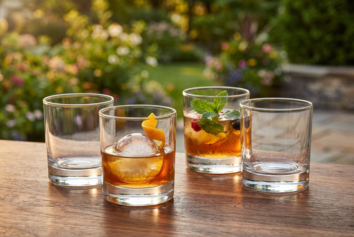 Whiskey Glasses, Set of 4, 380 ml (12.8 oz) Old Fashioned Rocks Glasses – Cachet