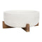 Serving Bowl with Acacia Wood Stand, White Porcelain, 24 cm (9.4 in), 2 Pieces
