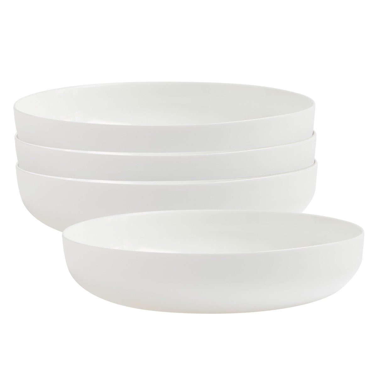Pasta Bowls, Set of 4, Opal Glass, 22.1 cm (8.7 in), White – Oslo