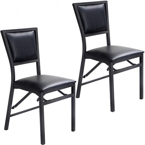 Set of 2 Metal Folding Dining Chair with Space Saving Design - Free Shipping