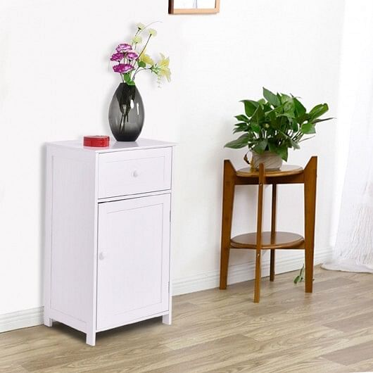 Single Door Bathroom Cabinet with Adjustable Shelf and Drawer - Free Shipping