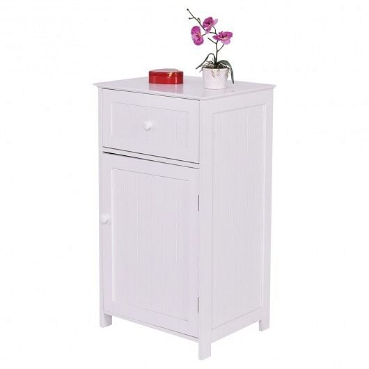 Single Door Bathroom Cabinet with Adjustable Shelf and Drawer - Free Shipping