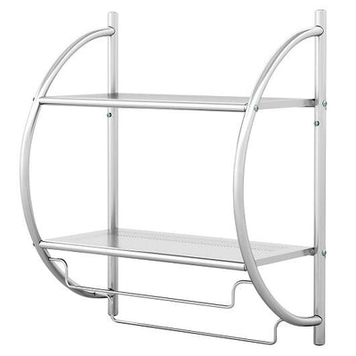 Wall Mounted 2-Tier Bathroom Towel Rack with 2 Towel Bars-Silver - Free Shipping 