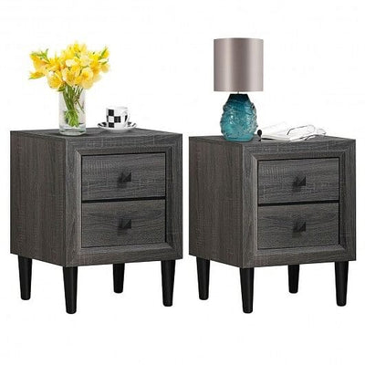 2PCS Nightstand W/2 Drawer Multipurpose - Free Shipping 