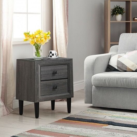 2PCS Nightstand W/2 Drawer Multipurpose - Free Shipping