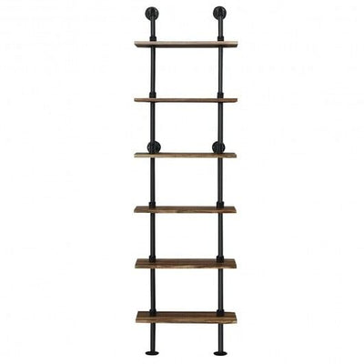 6-Tier Industrial Wall Mounted Pipe Shelves - Free Shipping 