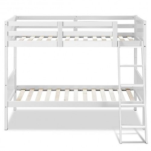 Twin Size Wooden Bunk Beds Convertible 2 Individual Beds-Brown - Free Shipping