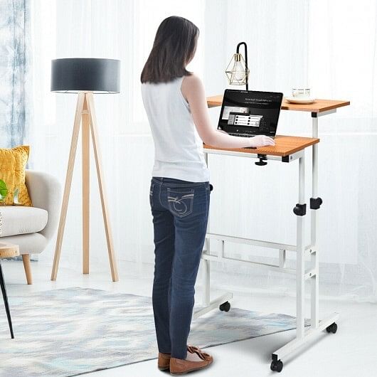 2 in 1 Height Adjustable Sit Standing Computer Desk - Free Shipping 