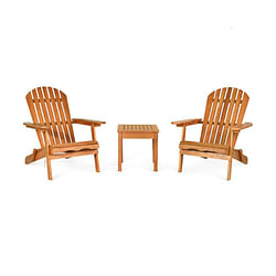 3 Pieces Adirondack Chair Set with Widened Armrest - Free Shipping