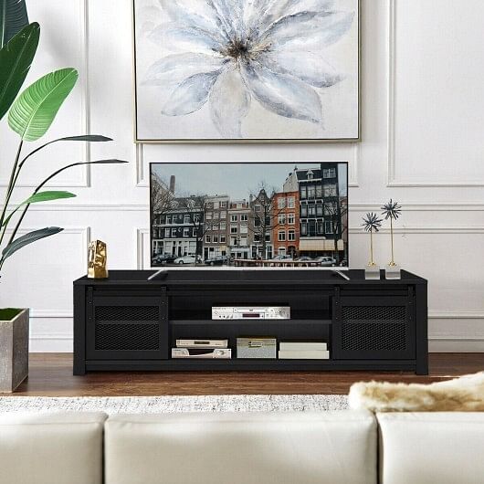 TV Stand Entertainment Center for TV's up to 65 Inch with Adjustable Shelves-Brown - Free Shipping 