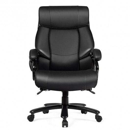 Big & Tall 400lb PU Leather Massage Office Chair-Black - Free Shipping 