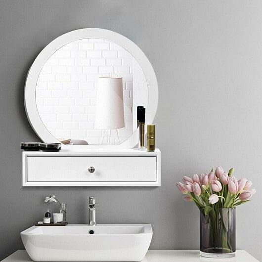 Makeup Dressing Wall Mounted Vanity Mirror with 2 Drawers - Free Shipping