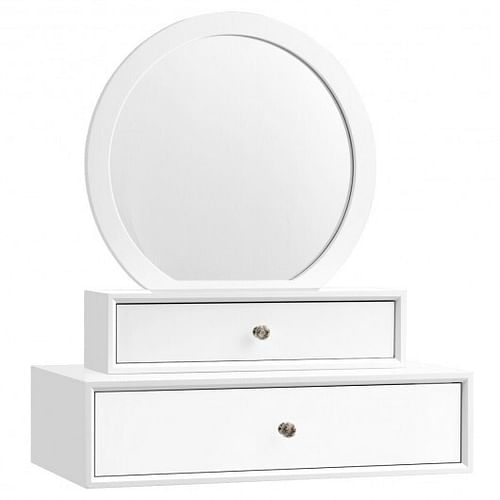 Makeup Dressing Wall Mounted Vanity Mirror with 2 Drawers - Free Shipping