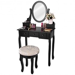 Vanity Makeup Table Set Bedroom Furniture with Padded Stool - Free Shipping