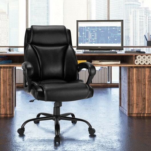 400 Pounds Big and Tall Adjustable High Back Leather Office Chair - Free Shipping 