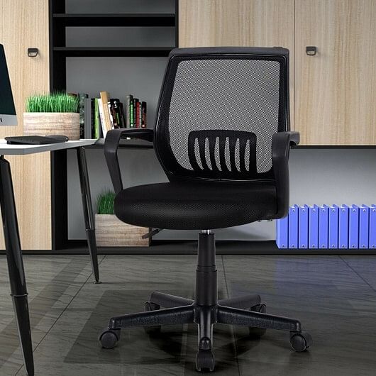 Mid-Back Mesh Height Adjustable Executive Chair with Lumbar Support - Free Shipping 