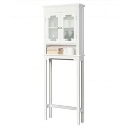 Bathroom Space Saver Carved Top Toilet Rack with Adjustable Shelf - Free Shipping 