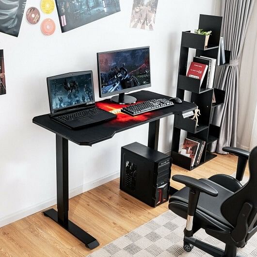 Electric Standing Gaming Desk with Height Adjustable Splice Board - Free Shipping