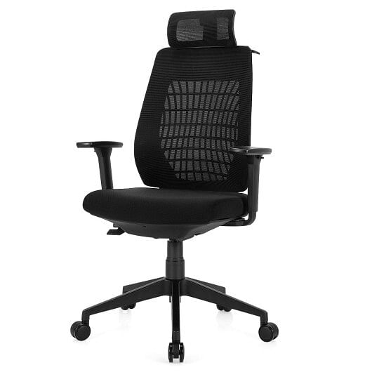 High Back Mesh Office Chair with Clothes Hanger - Free Shipping 