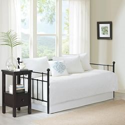 6-Piece Farmhouse Country Cottage Quilted White Reversible Daybed Cover Set - Free Shipping