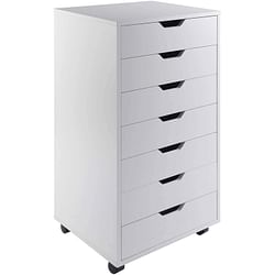 Modern Scandinavian Style 7-Drawer Storage Cabinet Chest in White Finish - Free Shipping 