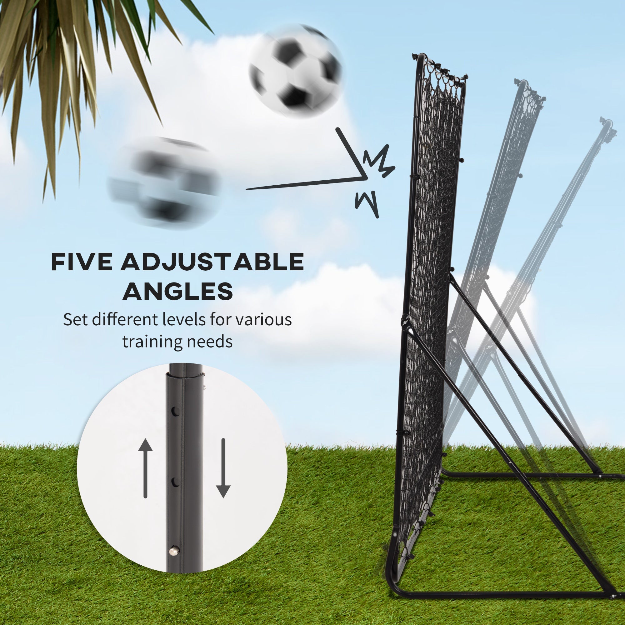 Soozier 8' x 6' Soccer Rebounder Net with 5 Adjustable Angles for Backyard Park Training Practice 