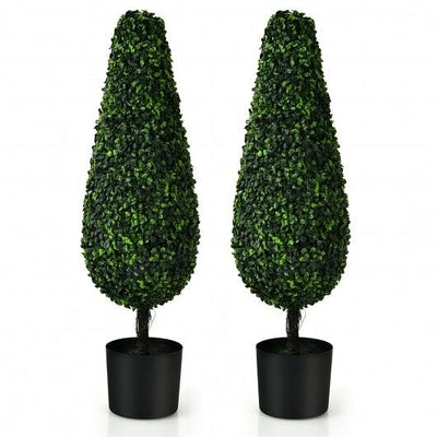 2 Pack 3 Feet Artificial Tower UV Resistant Indoor Outdoor Topiary Tree - Free Shipping 