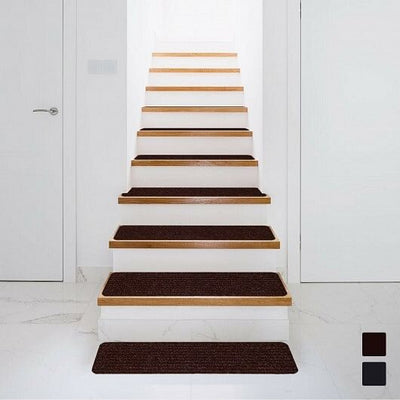 15 Pieces 30 x 8 Inch Slip Resistant Soft Stair Treads Carpet-Brown - Free Shipping 