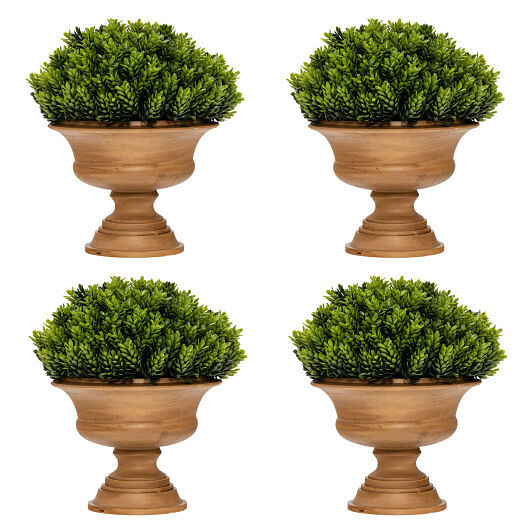 4 Pack Artificial Boxwood Topiary Trees - Free Shipping 