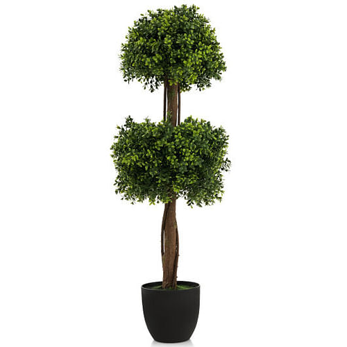 40 Inch Artificial Boxwood Topiary Ball Tree for Front Porch Patio Home-Green - Free Shipping 