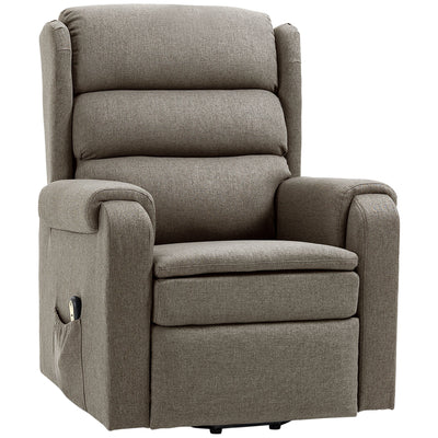HOMCOM Lift Chair for Elderly, Power Chair Recliner with Footrest, Remote Control, Side Pockets for Living Room, Brown 