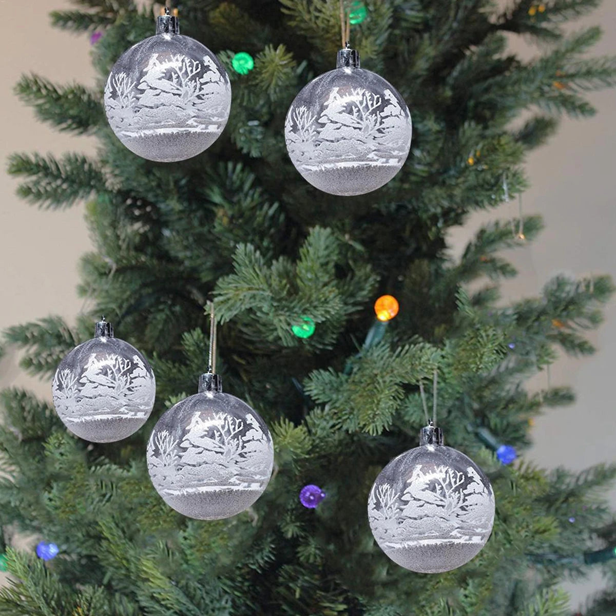 Christmas Transparent Ball Pendant 2024 Xmas Tree Ornaments Merry Christmas Decoration for Home Navidad Gifts New Year 2025