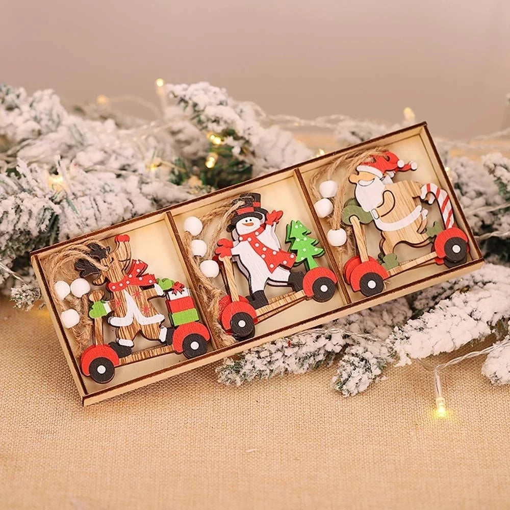 Christmas Wooden Pendant Merry Christmas Tree Decoration for Home 2024 Christmas Ornament Xmas Navidad Gifts Happy New Year 2025