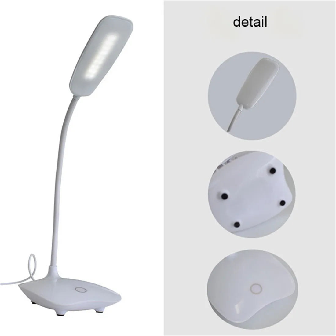 LED Desk Lamp - Foldable Dimmable Touch Table Lamp, USB Powered, 6000K Night Light, Portable & Adjustable