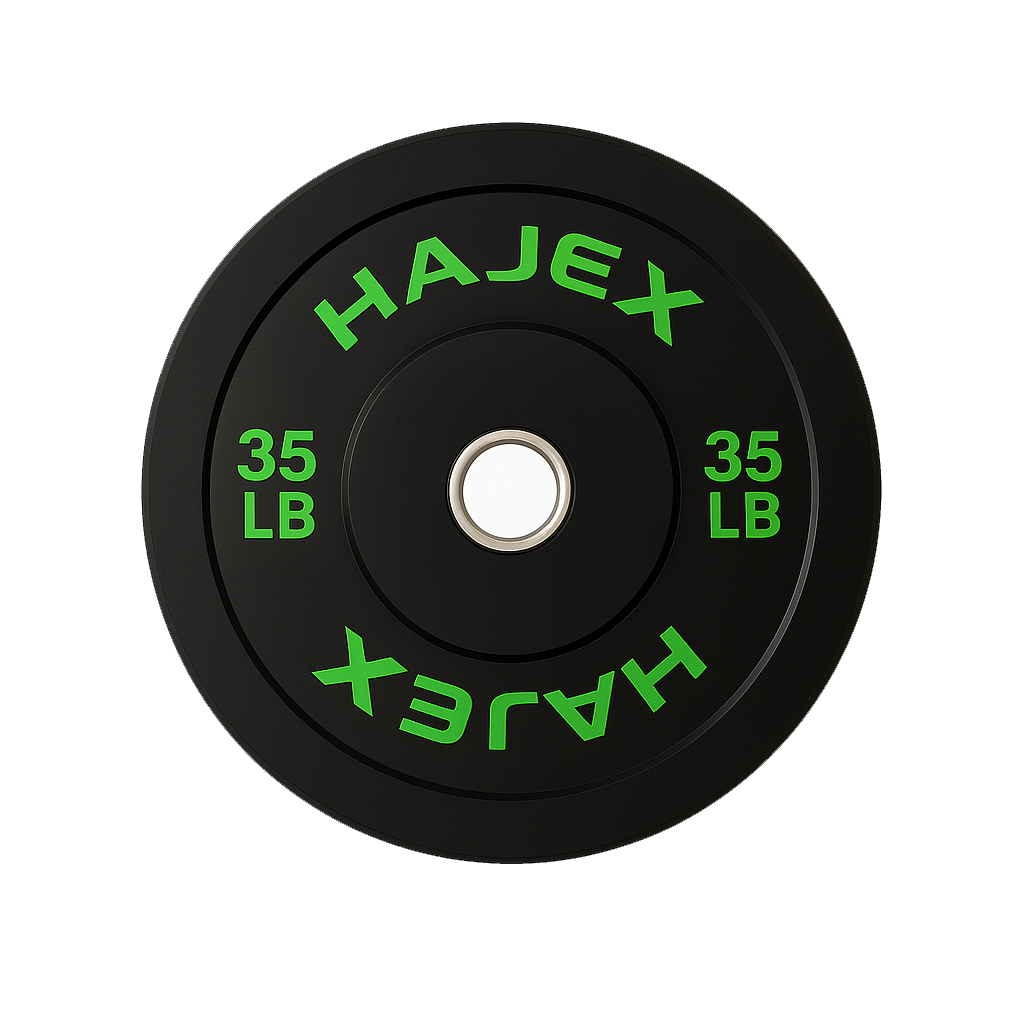 HAJEX Olympic Bumper Weight Plates - 10, 15, 25, 35, 45, 55 LB 